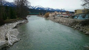 Kicking Horse River view from the Town of Golden  April 29 2014